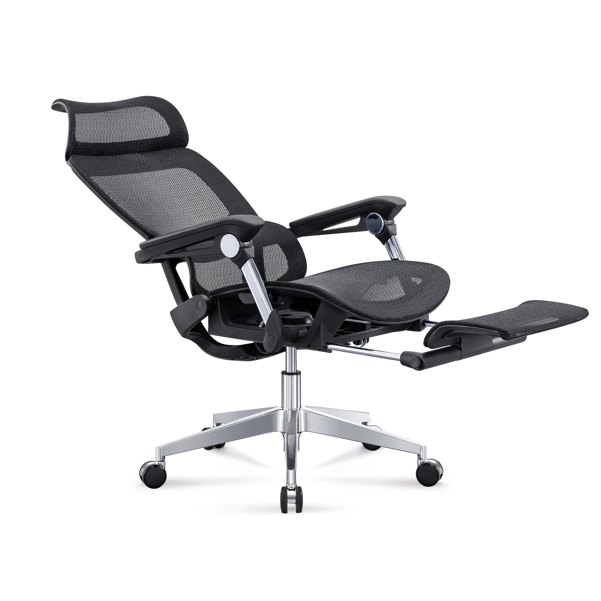 HKM-722451 Adjustable Lumbar Support Ergonomic Executive Desk Chair with Footrest and Swivel Recline Function