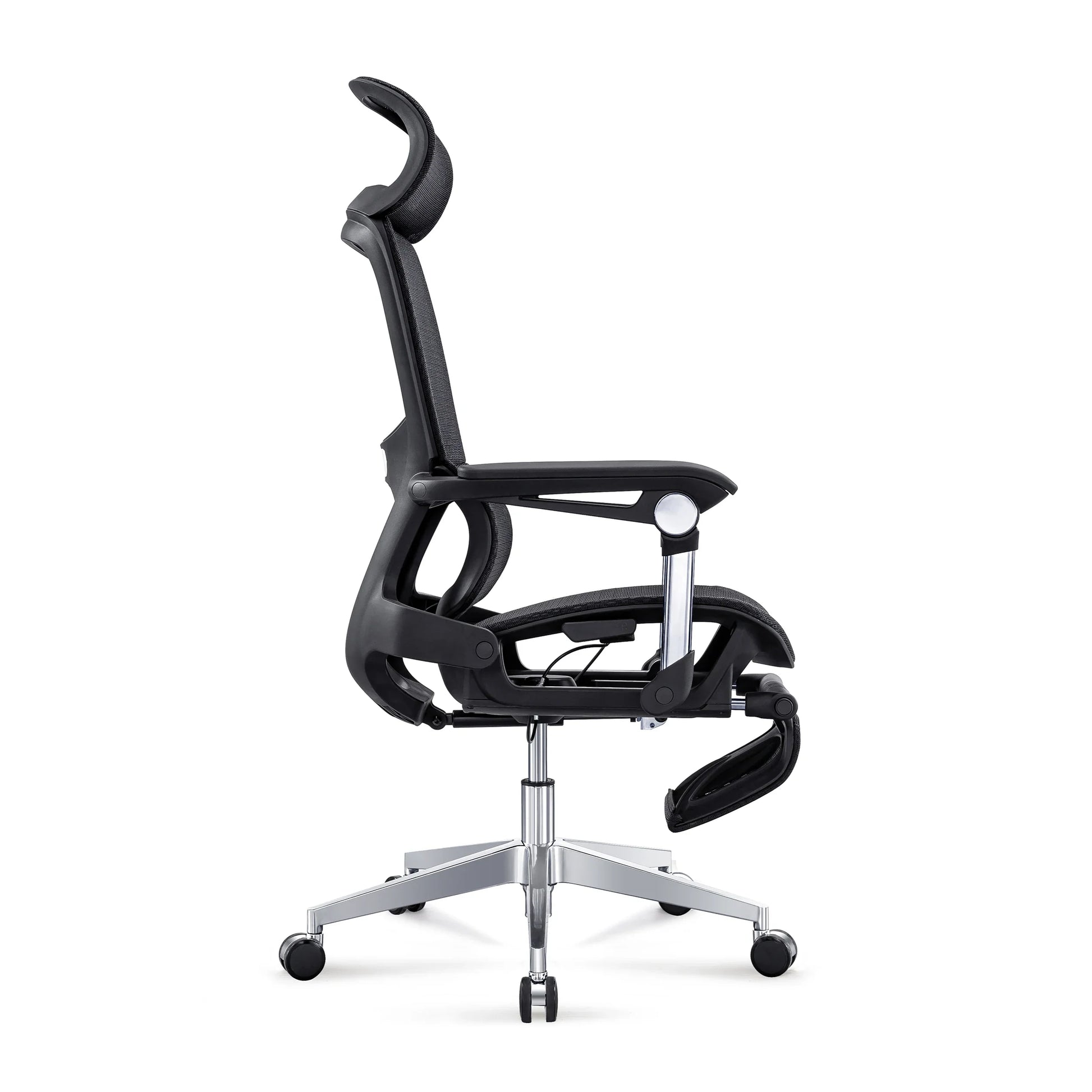 HKM-722451 Adjustable Lumbar Support Ergonomic Executive Desk Chair with Footrest and Swivel Recline Function