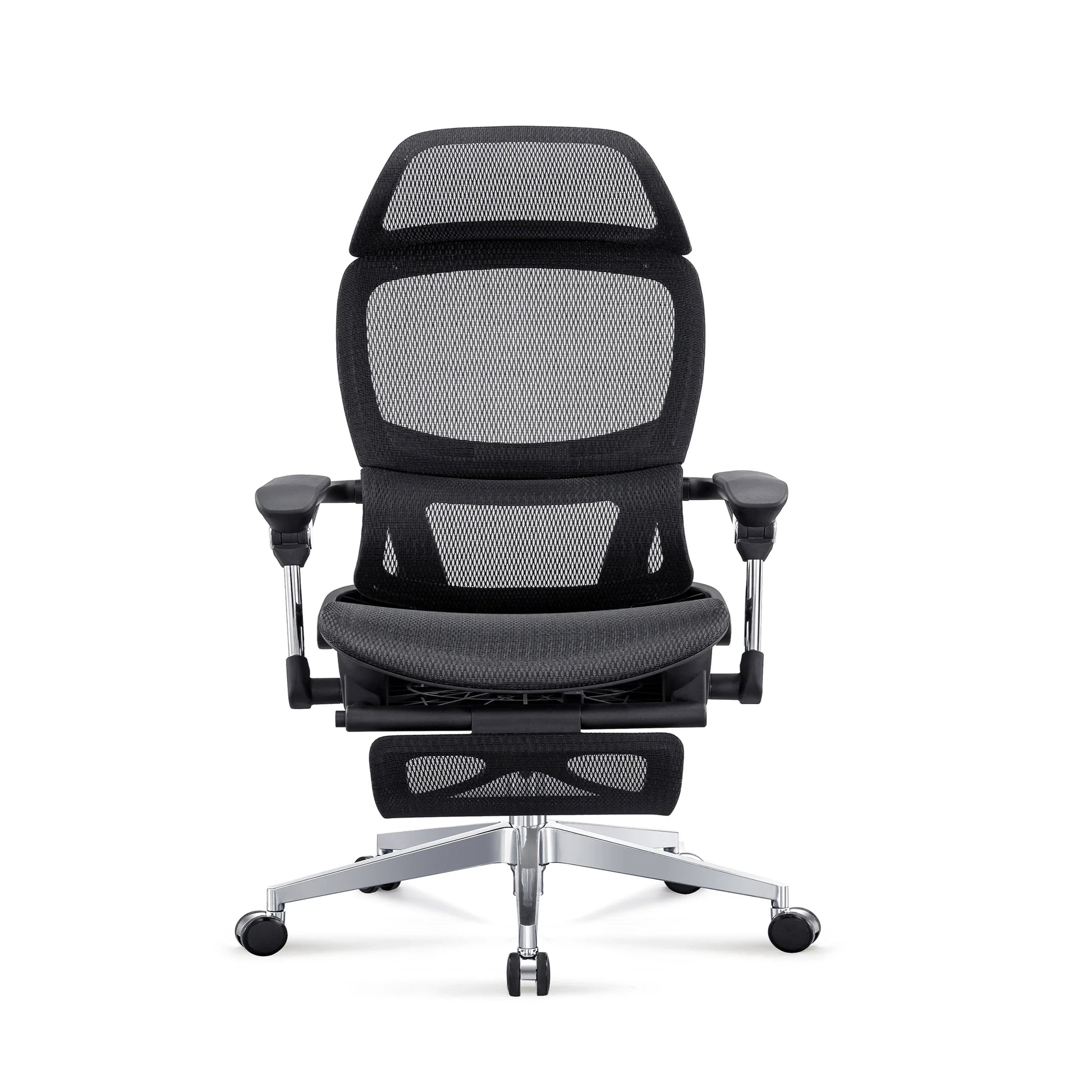 HKM-722451 Adjustable Lumbar Support Ergonomic Executive Desk Chair with Footrest and Swivel Recline Function