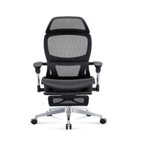 HKM-722451 Adjustable Lumbar Support Ergonomic Executive Desk Chair with Footrest and Swivel Recline Function