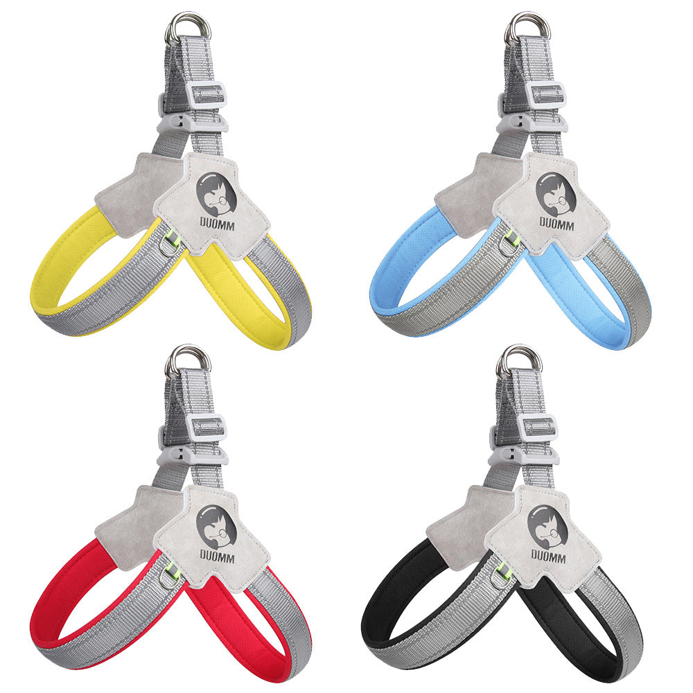 HKM-7224765 Breathable Reflective Dog Harness with Chest Strap and Rope - Available in Various Colors