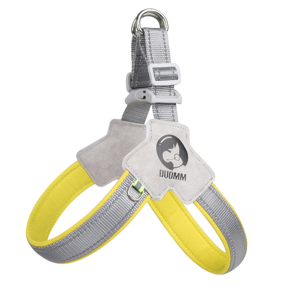 HKM-7224765 Breathable Reflective Dog Harness with Chest Strap and Rope - Available in Various Colors