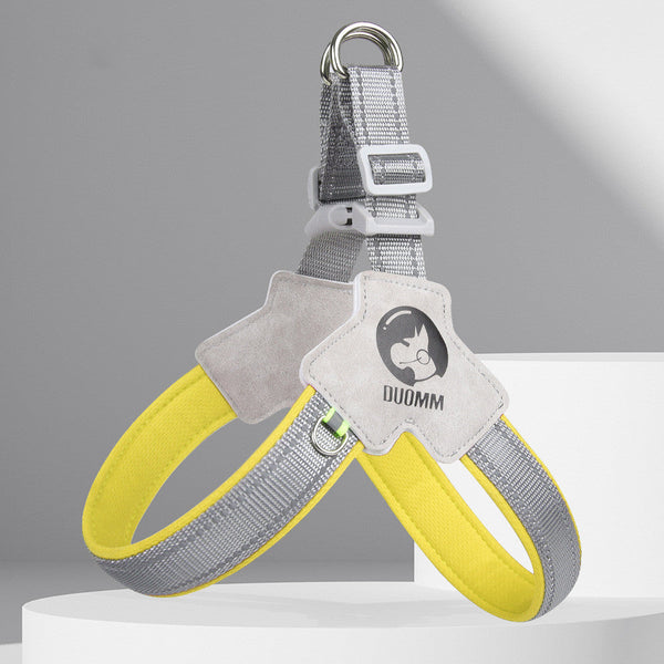 HKM-7224765 Breathable Reflective Dog Harness with Chest Strap and Rope - Available in Various Colors