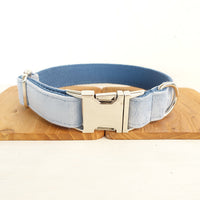 HKM-7225277 Sky Blue Thick Velvet Pet Collar - Durable Polyester Material for Comfort and Style