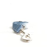 HKM-7225277 Sky Blue Thick Velvet Pet Collar - Durable Polyester Material for Comfort and Style