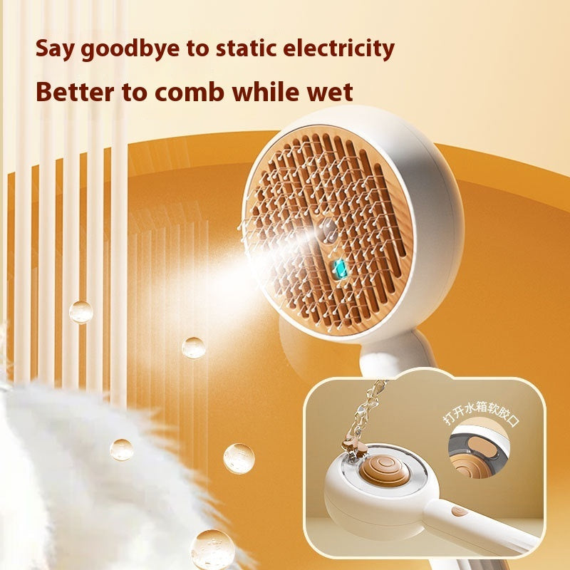 HKM-7227069 Stainless Steel Pet Spray Comb for Cats and Dogs - One-Click Hair Removal Brush
