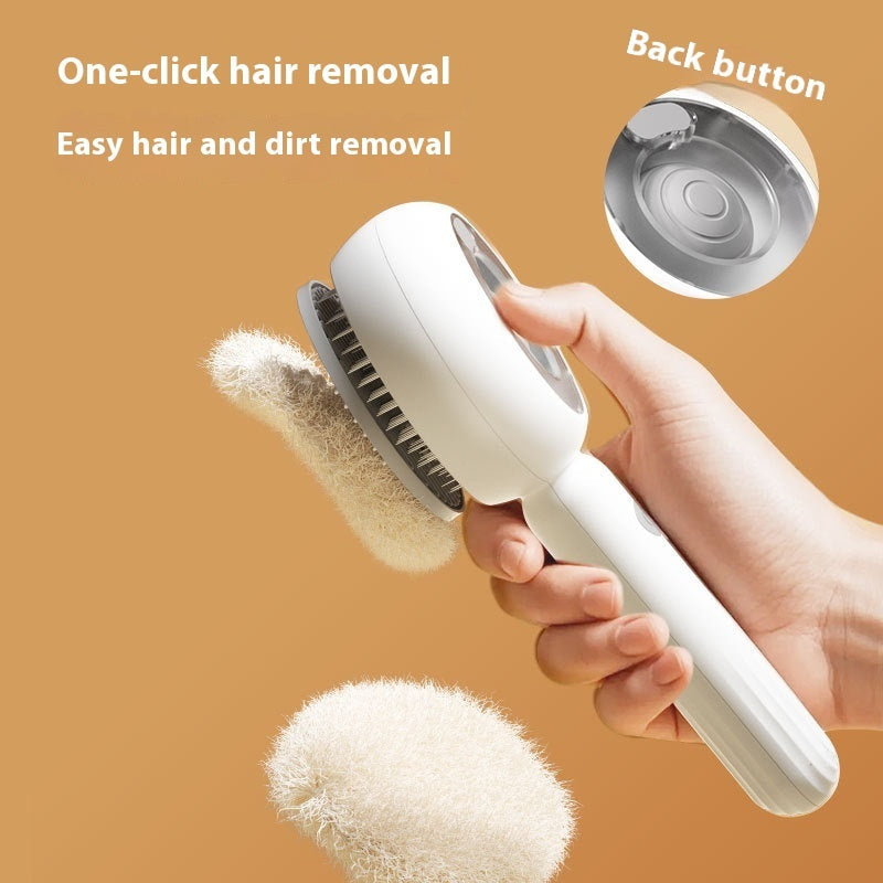 HKM-7227069 Stainless Steel Pet Spray Comb for Cats and Dogs - One-Click Hair Removal Brush