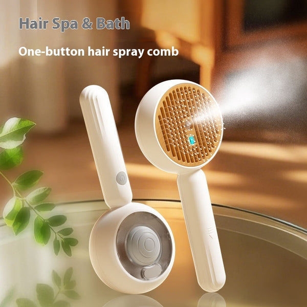 HKM-7227069 Stainless Steel Pet Spray Comb for Cats and Dogs - One-Click Hair Removal Brush