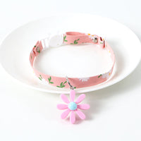 HKM-7227453 Sunflower Adjustable Pet Collar for All Seasons - Cotton Polyester, 17-32cm