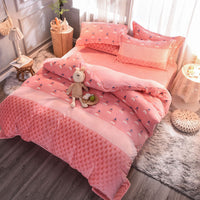 HKM-722771 Personalized Printed Polyester Bedding Set - European & American Style, 4 Pieces for 1.8m or 2.0m Bed