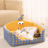 HKM-7228733 Cozy Triangular Pet Sleeping Nest – Disassemblable and Washable for Cats, Thick Warm Kennel for Autumn and Winter