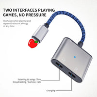 HKM-722899 2-In-1 Apple iPhone 12 Headphone and Fast Charging Adapter Dual Jack Audio Splitter