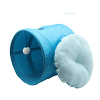 HKM-7229501 Medium Oxford Cloth Cylinder Pet Nest for Cats and Dogs - Cozy PP Cotton Cushion, Orange/Blue