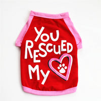 HKM-7229629 Monogrammed Cotton Pet Vest in Red and Blue - Casual Style for Small to Large Dogs