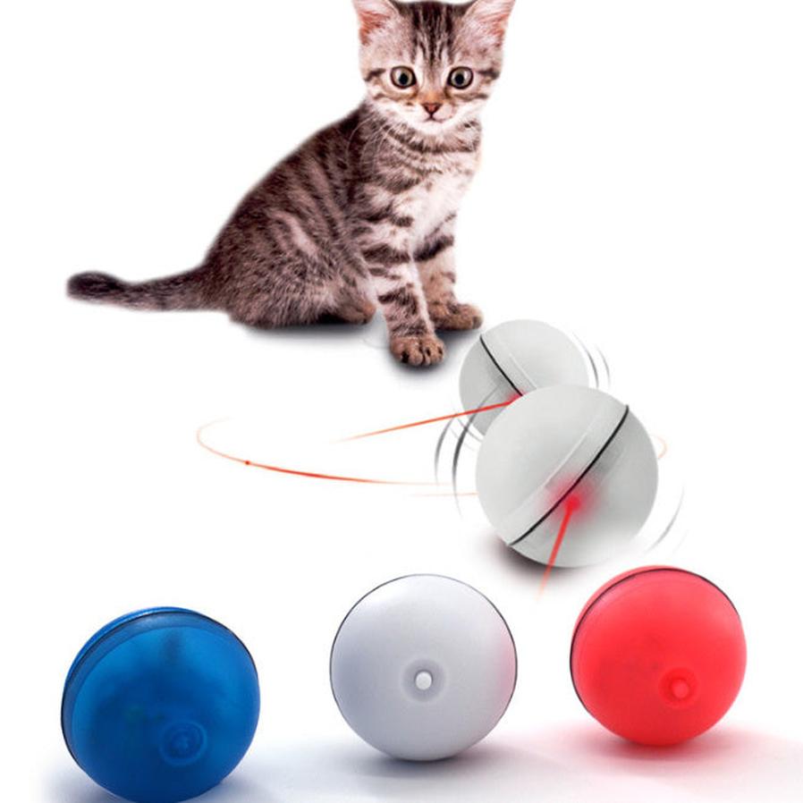 HKM-723027 LED Flashing Rolling Ball Cat Toy - Interactive Pet Play with ABS Material, 6.4cm Diameter, 3 Replaceable Batteries Included