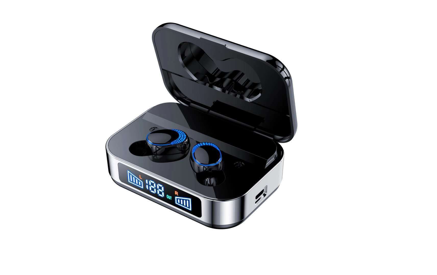 HKM-723027 Wireless Binaural Bluetooth Headset with Power Display and Long Battery Life