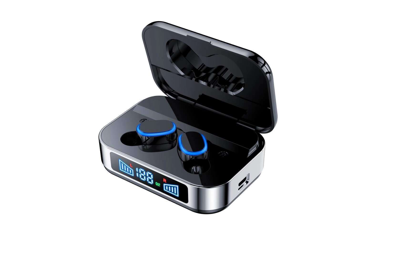 HKM-723027 Wireless Binaural Bluetooth Headset with Power Display and Long Battery Life