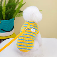 HKM-7230909 Striped Fluffy Coat for Pets - Available in Yellow and Green, Sizes S-XXL