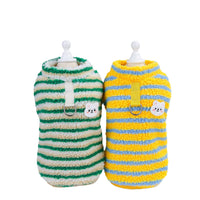 HKM-7230909 Striped Fluffy Coat for Pets - Available in Yellow and Green, Sizes S-XXL