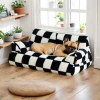 HKM-7231293 Plush Washable Pet Bed for Dogs and Cats, Soft Anti-Slip Couch with Removable Cover