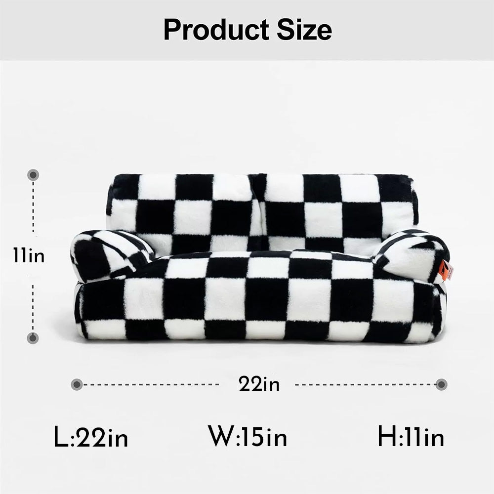 HKM-7231293 Plush Washable Pet Bed for Dogs and Cats, Soft Anti-Slip Couch with Removable Cover