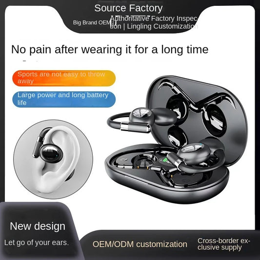 HKM-723155 True Wireless Bluetooth Sports Headset with LED Battery Indicator and Ear-Hanging Design