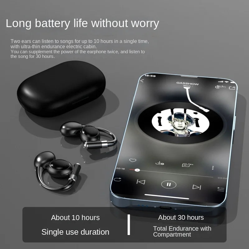 HKM-723155 True Wireless Bluetooth Sports Headset with LED Battery Indicator and Ear-Hanging Design
