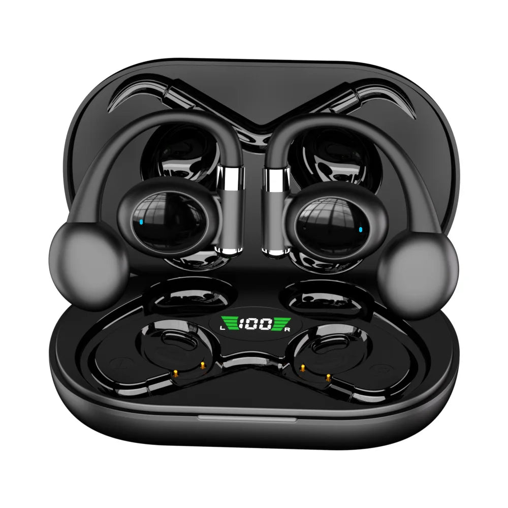 HKM-723155 True Wireless Bluetooth Sports Headset with LED Battery Indicator and Ear-Hanging Design