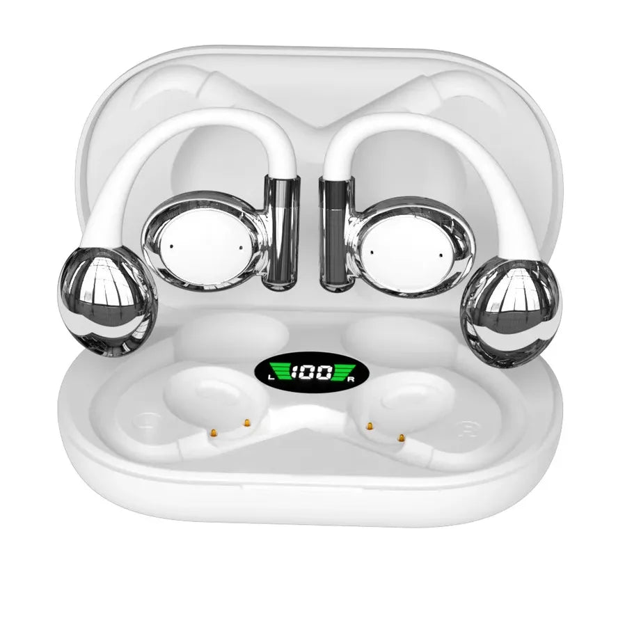 HKM-723155 True Wireless Bluetooth Sports Headset with LED Battery Indicator and Ear-Hanging Design