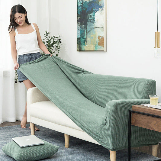 HKM-723219 Universal Solid Color Sofa Cover for Three-Seater - Modern Polyester Fabric, Fits Sizes S, M, L, XL