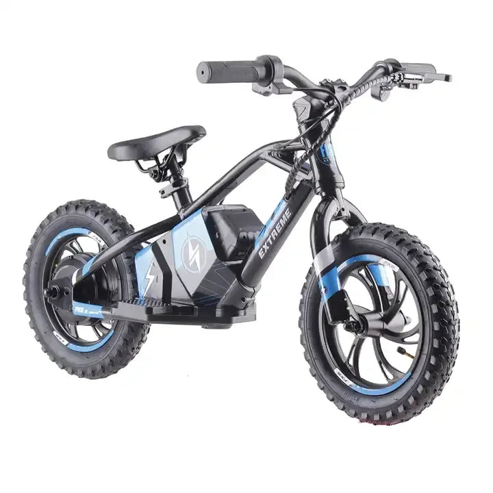 HKM-723411 12 Inch Electric Kids Balance Bike with 250W Brushless Motor and Disc Brakes, 2 Speed Options, 20KM Range