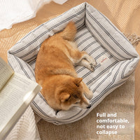 HKM-7235261 Cotton and Linen Universal Pet Mat for All Seasons - Non-Removable and Washable, Classic Red, Size M/L