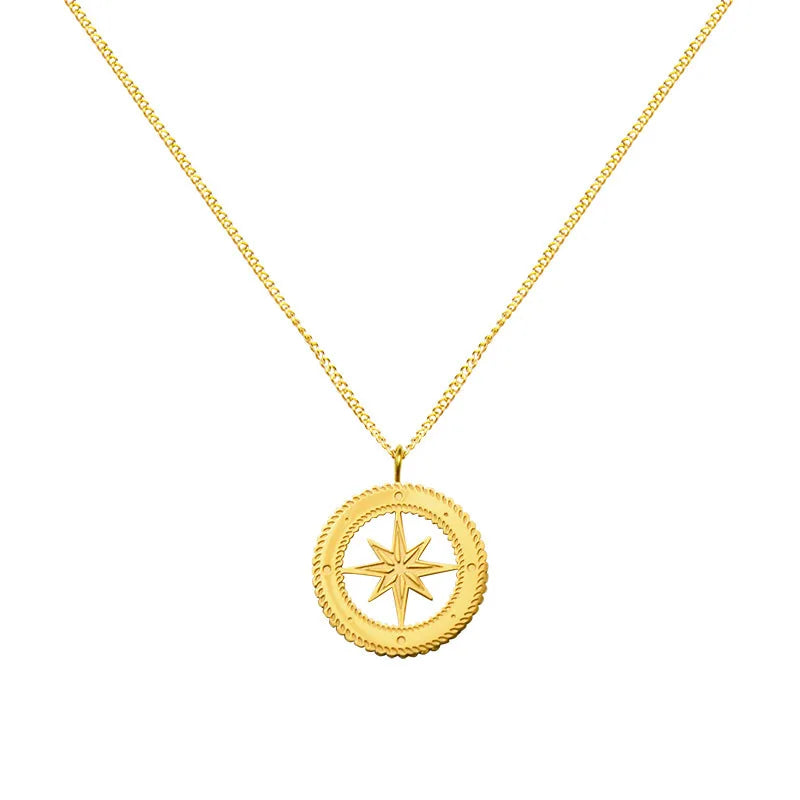 HKM-723539 2024 Double Layer Heart Pendant Necklace Jewellery for Women PVD 18K Gold Plated Waterproof Jewelry