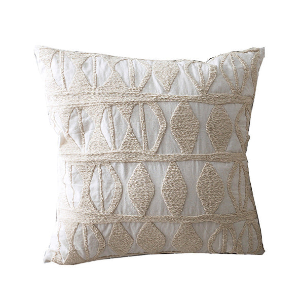 HKM-723539 Cotton and Linen Hotel Villa Pillow with Embroidered Front - 50x50cm