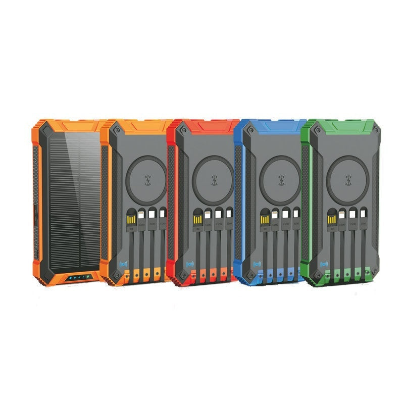 HKM-723539 Portable Solar Wireless Charger Power Bank – Multiple Colors Available