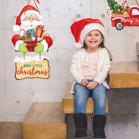 HKM-723603 Christmas-Themed Hanging Door Decorations - Includes Snowman, Santa Claus, Christmas Tree, and Elk Ornaments