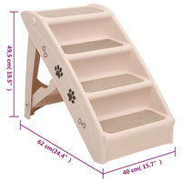 HKM-7236285 Foldable Cream Dog Stairs for Small & Large Pets - Sturdy, Non-Slip, Portable Design