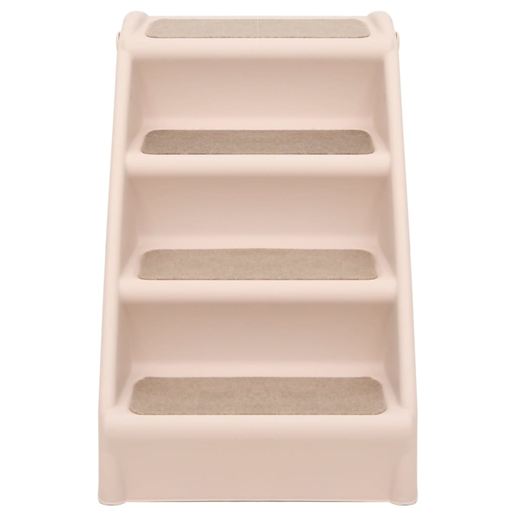 HKM-7236285 Foldable Cream Dog Stairs for Small & Large Pets - Sturdy, Non-Slip, Portable Design