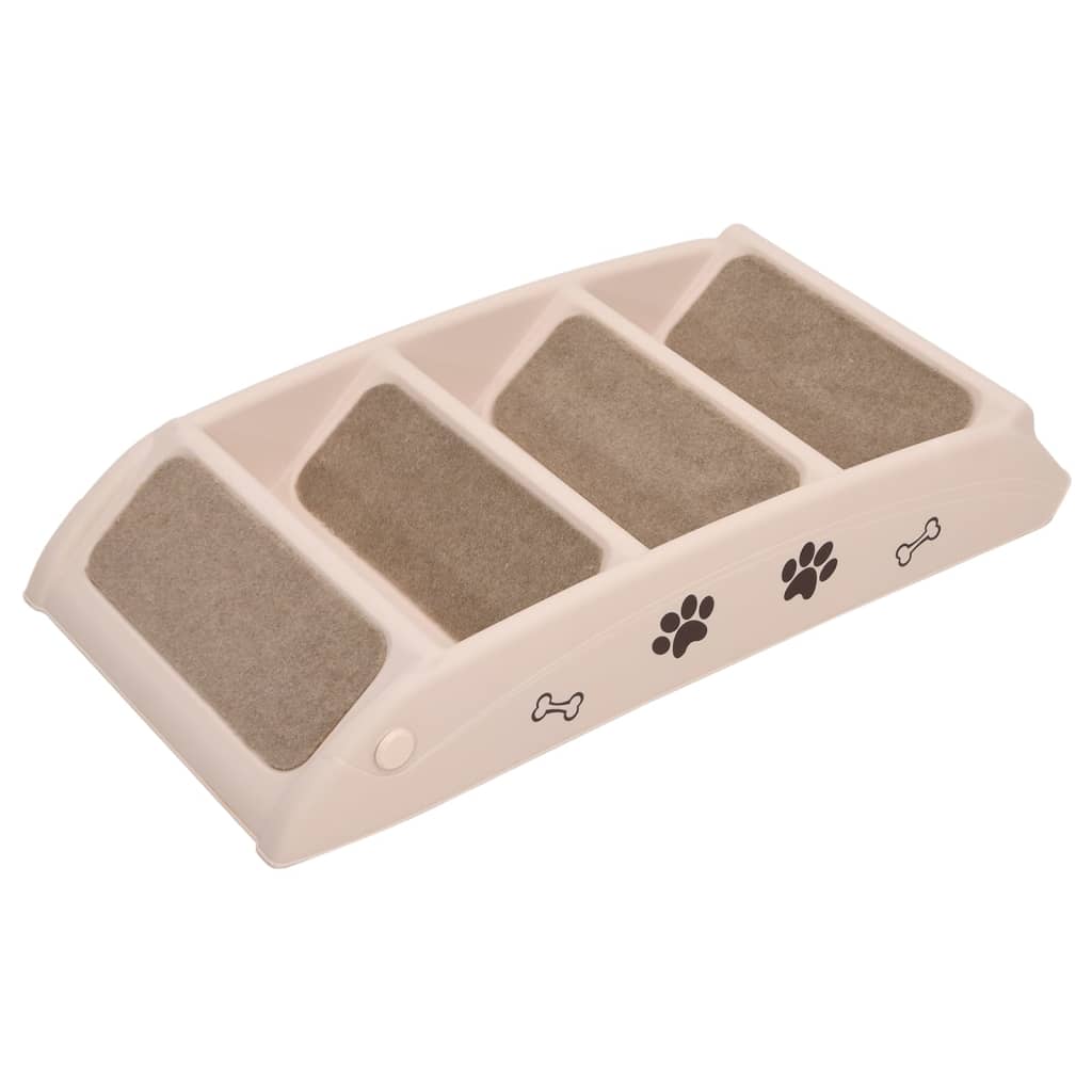 HKM-7236285 Foldable Cream Dog Stairs for Small & Large Pets - Sturdy, Non-Slip, Portable Design