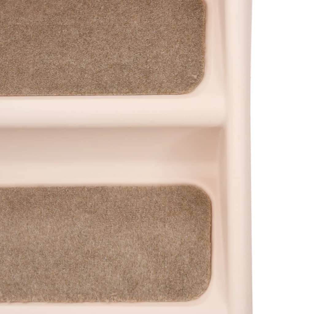 HKM-7236285 Foldable Cream Dog Stairs for Small & Large Pets - Sturdy, Non-Slip, Portable Design
