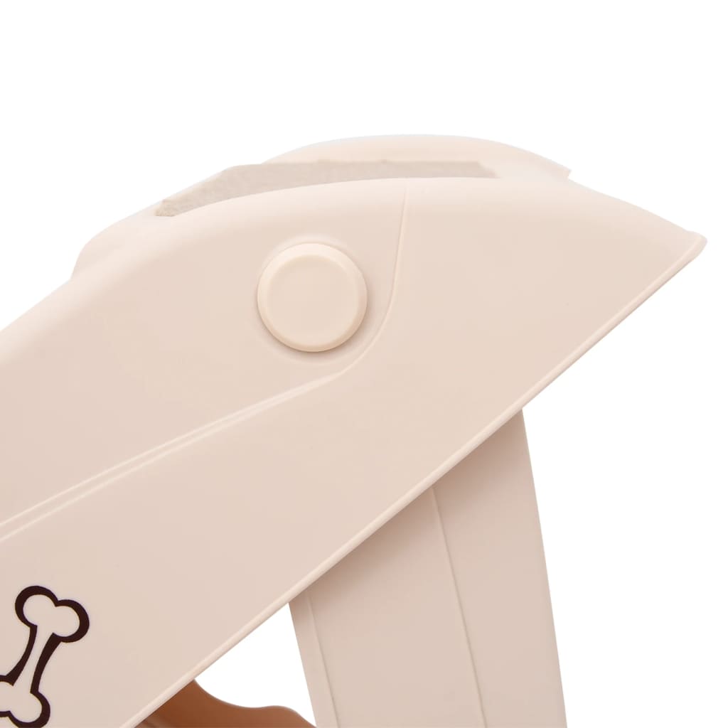 HKM-7236285 Foldable Cream Dog Stairs for Small & Large Pets - Sturdy, Non-Slip, Portable Design