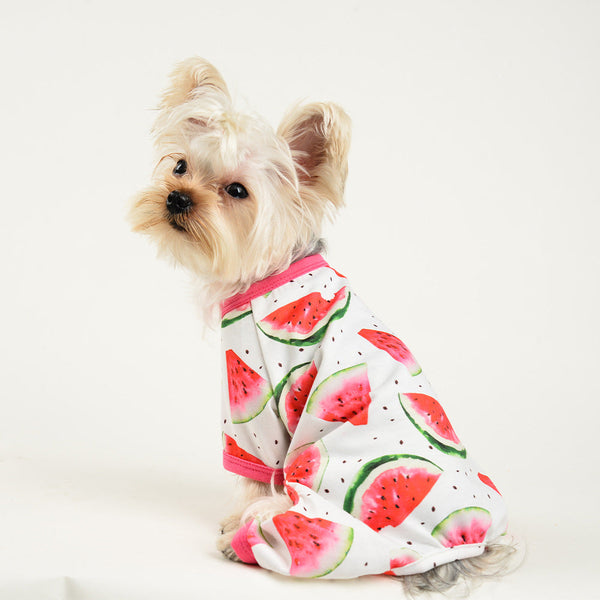 HKM-7236797 Fashionable Watermelon Print Dog Jumpsuit for All Sizes