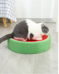 HKM-7237181 Sisal Cat Scratching Board Nest - Wear-Resistant, Multifunctional Watermelon Shape Claw Basin for Cats up to 16 kg