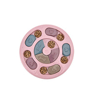 HKM-7237821 Interactive Educational Feeding Toy for Dogs – Engaging Puzzle with Round, Hexagonal, Paw Print Designs in Blue, Green, and Pink