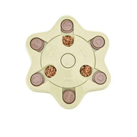 HKM-7237821 Interactive Educational Feeding Toy for Dogs – Engaging Puzzle with Round, Hexagonal, Paw Print Designs in Blue, Green, and Pink
