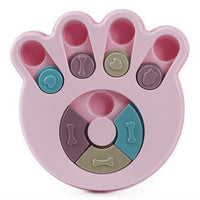 HKM-7237821 Interactive Educational Feeding Toy for Dogs – Engaging Puzzle with Round, Hexagonal, Paw Print Designs in Blue, Green, and Pink