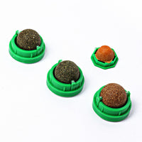 HKM-7238461 Natural Catnip Toys - 4 Pack of Edible Chew Balls for Dental Health and Playtime