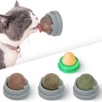 HKM-7238461 Natural Catnip Toys - 4 Pack of Edible Chew Balls for Dental Health and Playtime