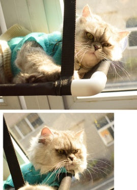 HKM-7238589 Window Sill Cat Hammock – Double Layer Coral Velvet Cat Cushion with Suction Cups, Holds Up to 10kg