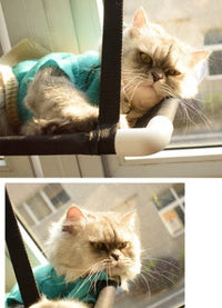 HKM-7238589 Window Sill Cat Hammock – Double Layer Coral Velvet Cat Cushion with Suction Cups, Holds Up to 10kg